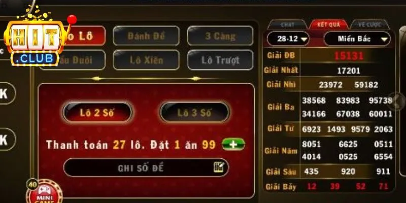 Có nhiều vé cược lô đề 1 ăn 99 Hitclub
